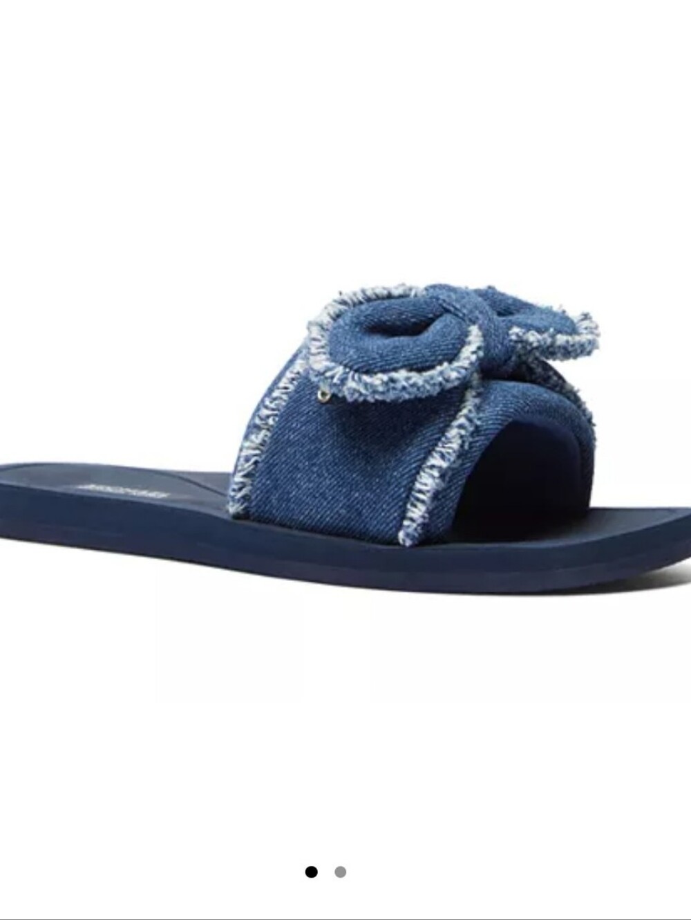 MICHAEL Michael Kors Women's Betsy Distressed Bow Denim Slide Sandals. Worn Once